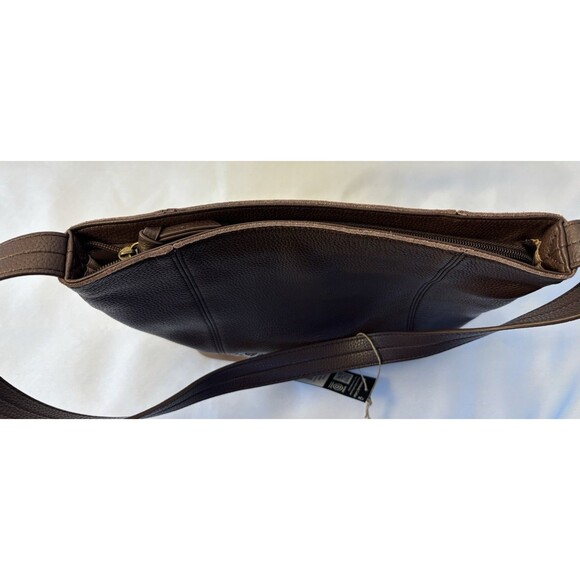 THE SAK De Young Hobo Shoulder Bag Brown Mahogany Leather Snakeskin Trim Purse - Picture 10 of 16